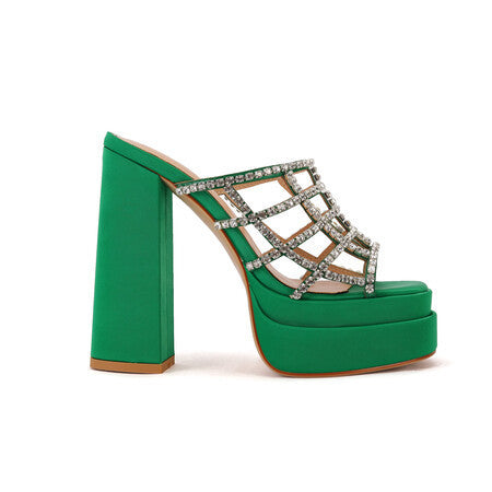 New Fish Mouth High-heeled Rhinestone Hollow Sandals