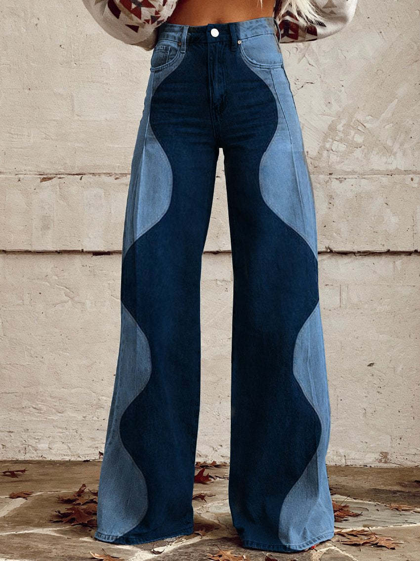 Women's Wide-leg Pants Fashion High Waist Casual Trousers 3D Printing