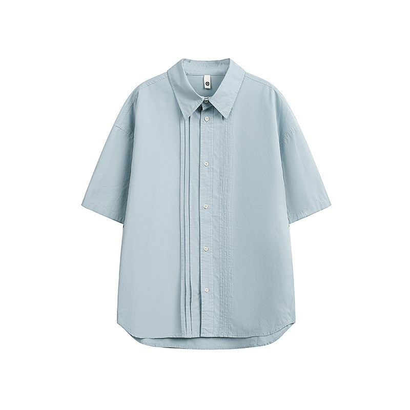 Retro Simple Loose Shirt Short Sleeve