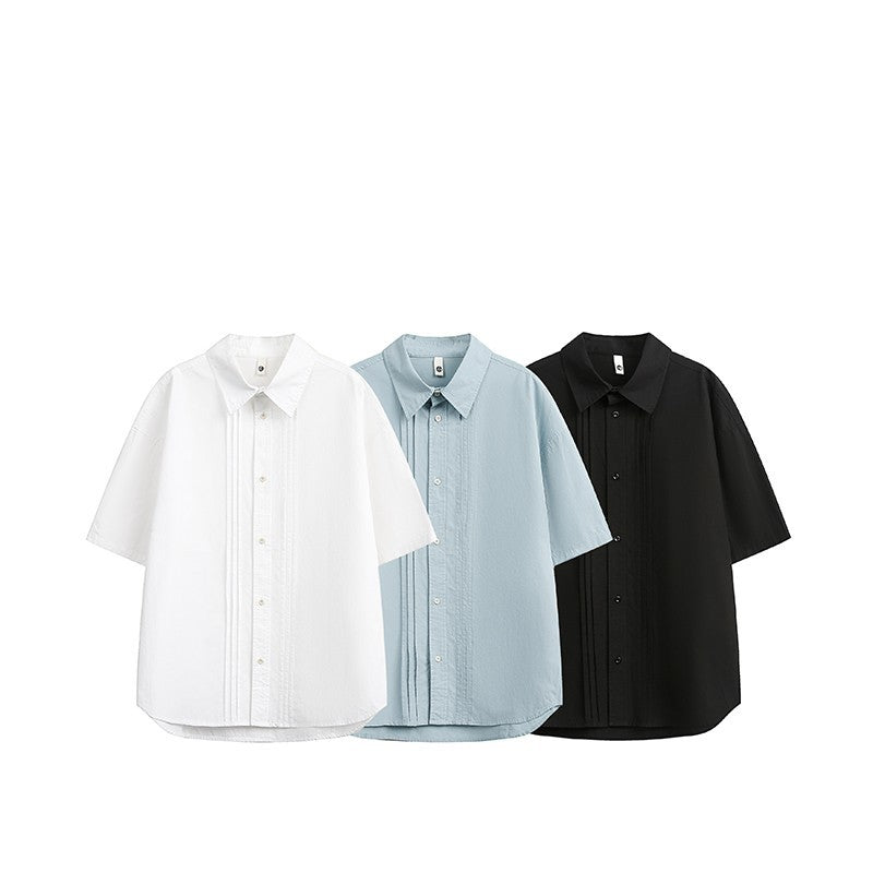 Retro Simple Loose Shirt Short Sleeve