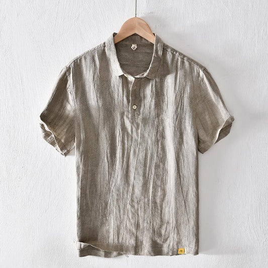 Thin Solid Color Short T-shirt Men's Casual Breathable Stitching