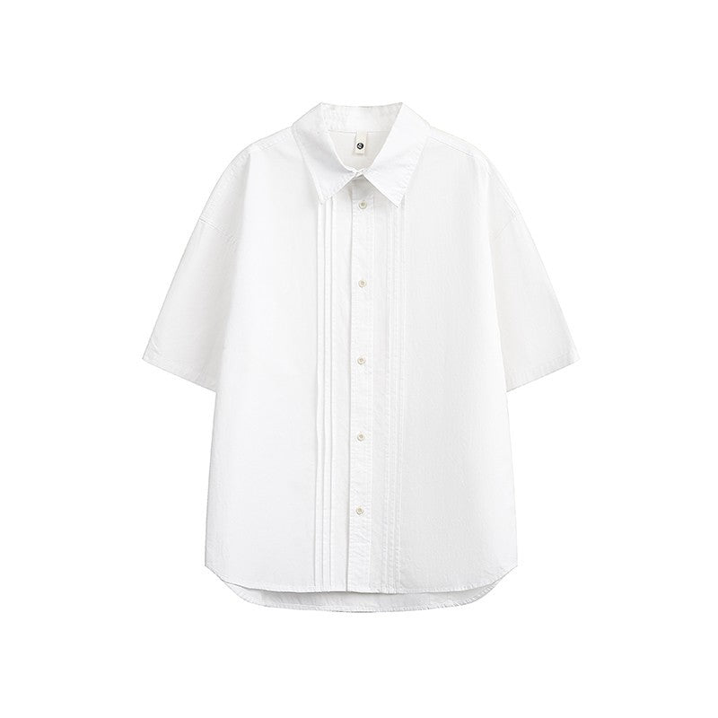 Retro Simple Loose Shirt Short Sleeve
