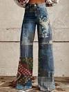 Women's Wide-leg Pants Fashion High Waist Casual Trousers 3D Printing