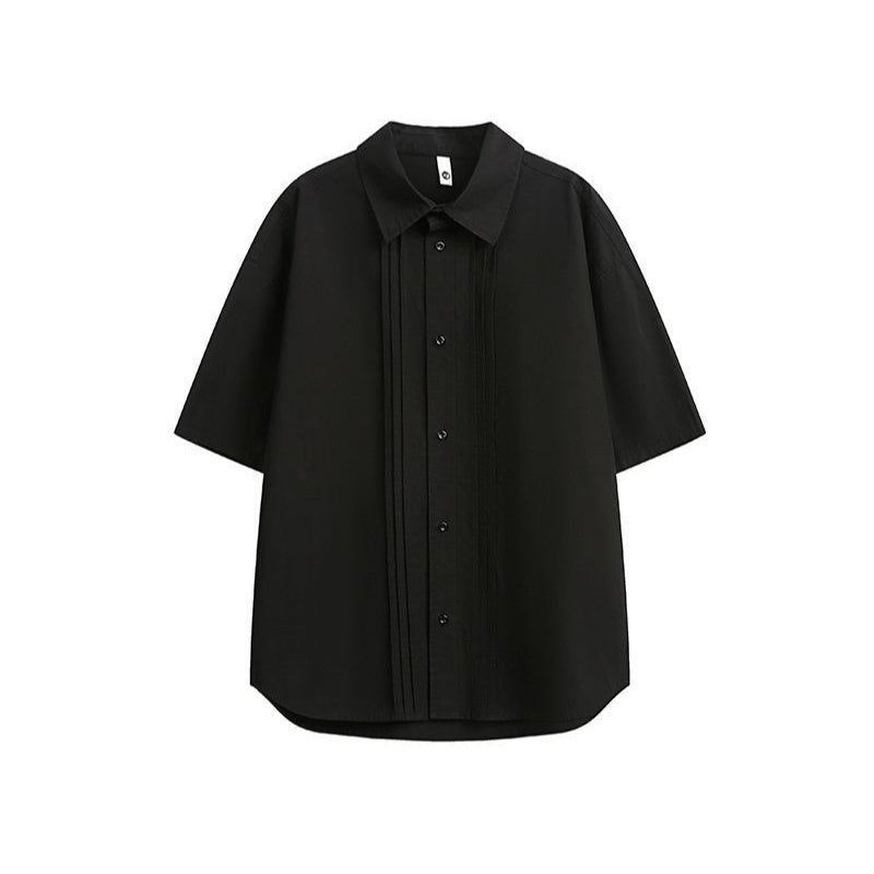 Retro Simple Loose Shirt Short Sleeve